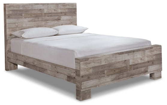 Effie Queen Panel Bed with Mirrored Dresser and 2 Nightstands - furniture place usa