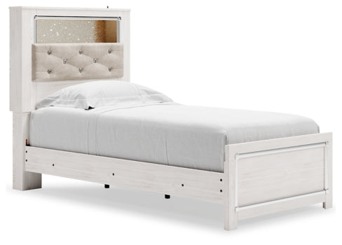 Altyra Twin Panel Bookcase Bed with Mirrored Dresser - furniture place usa