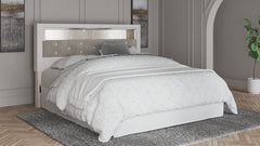 Altyra Queen Upholstered Panel Bookcase Headboard - furniture place usa