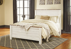 Willowton Queen Panel Bed with 2 Nightstands - furniture place usa