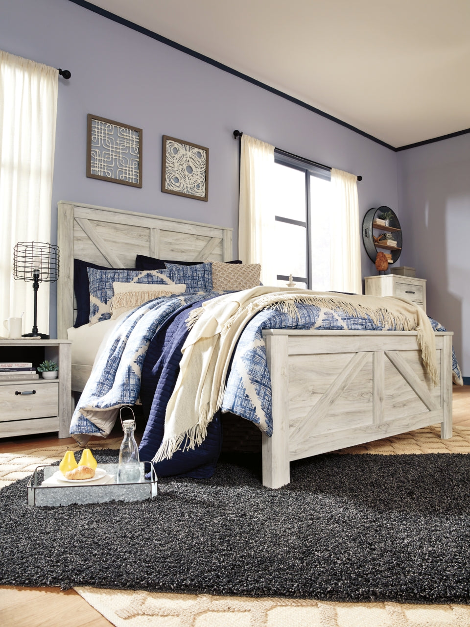 Bellaby Queen Crossbuck Panel Bed - furniture place usa