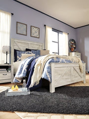 Chime 12 Inch Hybrid Queen Mattress in a Box with Bellaby Queen Crossbuck Panel Bed - furniture place usa