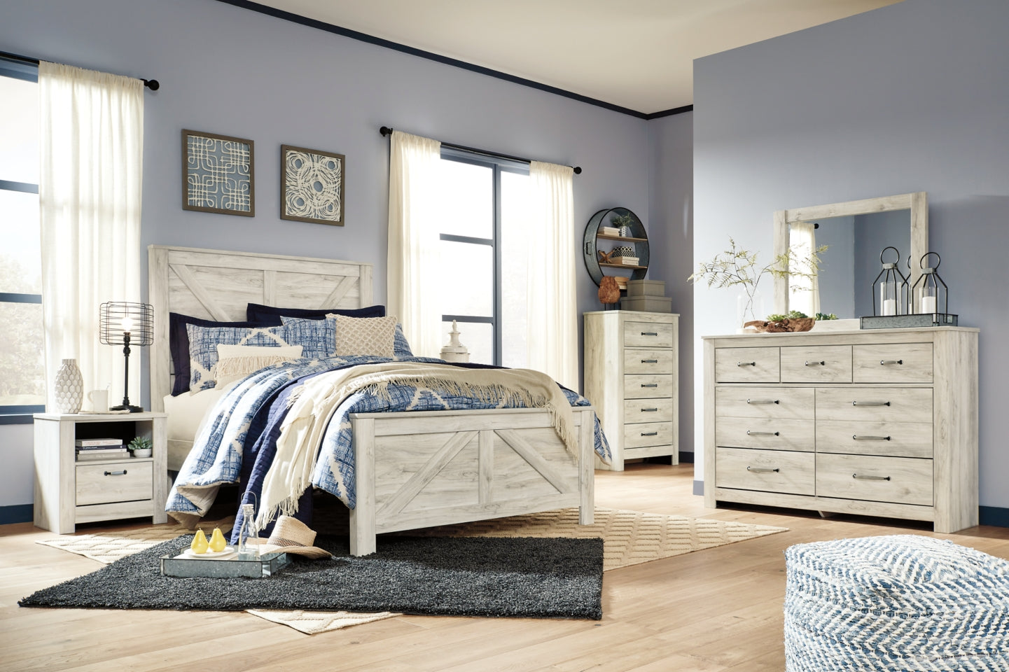 Bellaby Queen Crossbuck Panel Bed - furniture place usa