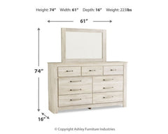 Bellaby Queen Platform Bed with 2 Storage Drawers with Mirrored Dresser and Nightstand - furniture place usa