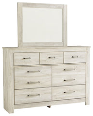 Bellaby Queen Panel Headboard Bed with Mirrored Dresser - furniture place usa