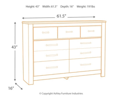 Bellaby Queen Crossbuck Panel Bed with Dresser - furniture place usa
