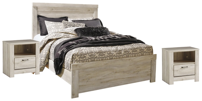Bellaby Queen Panel Bed with 2 Nightstands - furniture place usa