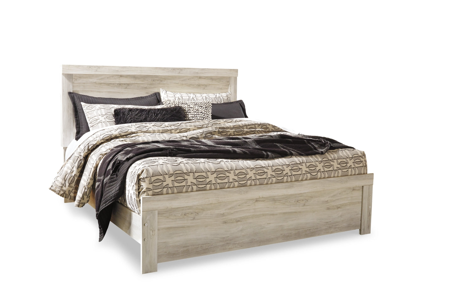 Bellaby Queen Panel Bed with Mirrored Dresser and Chest - furniture place usa