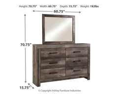 Wynnlow King Poster Bed with Mirrored Dresser and Chest - furniture place usa