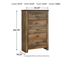 Trinell King/California King Panel Headboard with Dresser, Chest and Nightsand - furniture place usa