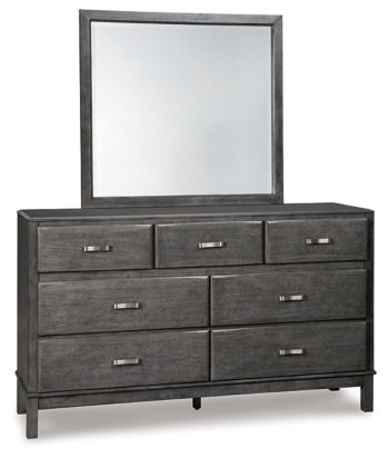 Caitbrook Queen Storage Bed with 8 Storage Drawers with Mirrored Dresser and 2 Nightstands - furniture place usa