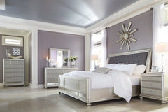 Coralayne California King Upholstered Sleigh Bed with Mirrored Dresser - PKG007854 - furniture place usa