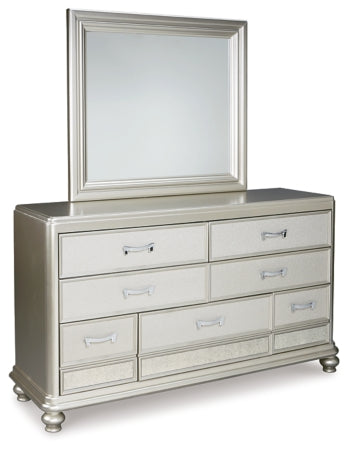 Coralayne California King Upholstered Bed with Mirrored Dresser and 2 Nightstands - PKG007823 - furniture place usa