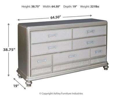 Coralayne California King Upholstered Sleigh Bed with Dresser - furniture place usa
