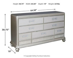 Coralayne Queen Upholstered Bed with Dresser - furniture place usa