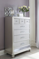 Coralayne King Upholstered Bed with Mirrored Dresser, Chest and 2 Nightstands - PKG007782 - furniture place usa