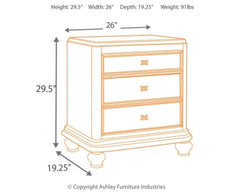 Coralayne California King Upholstered Sleigh Bed with Mirrored Dresser, Chest and 2 Nightstands - PKG007863 - furniture place usa
