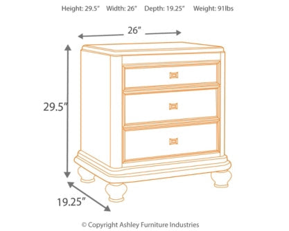 Coralayne Queen Upholstered Sleigh Bed with Mirrored Dresser, Chest and 2 Nightstands - PKG007815 - furniture place usa