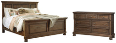 Flynnter Queen Panel Bed with Dresser - furniture place usa