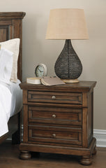 Flynnter Queen Sleigh Bed with 2 Storage Drawers with Mirrored Dresser and 2 Nightstands - furniture place usa