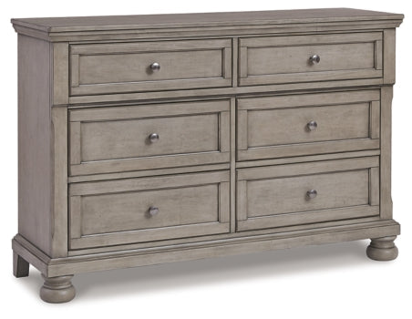 Lettner Twin Sleigh Bed with Dresser - furniture place usa