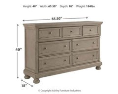 Lettner Twin Sleigh Bed with Dresser - furniture place usa