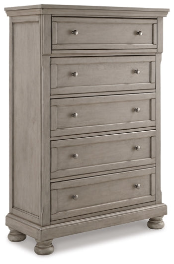 Lettner California King Panel Bed with Mirrored Dresser, Chest and Nightstand - furniture place usa