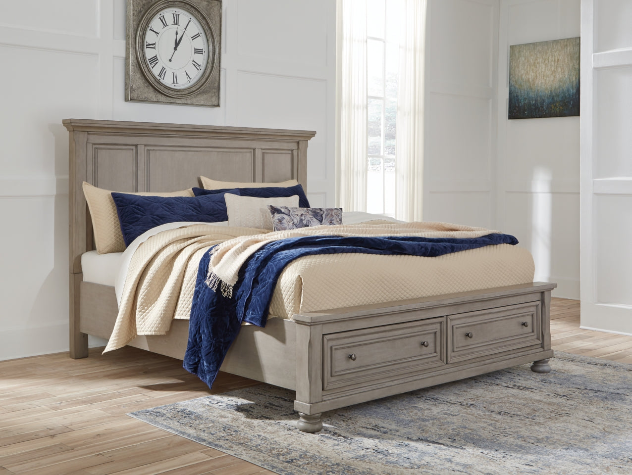 Lettner King Panel Storage Bed - furniture place usa