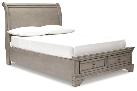 Lettner Full Sleigh Bed with Mirrored Dresser and 2 Nightstands - furniture place usa