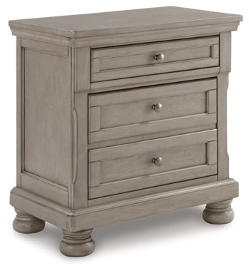 Lettner King Sleigh Bed with 2 Storage Drawers with Mirrored Dresser, Chest and 2 Nightstands - furniture place usa