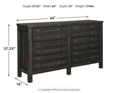 Baylow Queen Panel Bed with 4 Storage Drawers with Dresser - furniture place usa