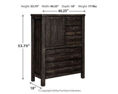 Baylow Queen Panel Bed with 4 Storage Drawers with Mirrored Dresser and Chest - furniture place usa