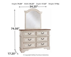 Realyn Full Panel Bed with Mirrored Dresser and Chest - furniture place usa