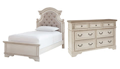 Realyn Twin Panel Bed with Dresser - furniture place usa