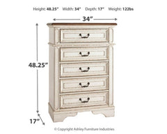 Realyn Full Panel Bed with Mirrored Dresser and Chest - furniture place usa