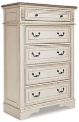 Realyn Queen Upholstered Panel Bed with Mirrored Dresser, Chest and 2 Nightstands - furniture place usa