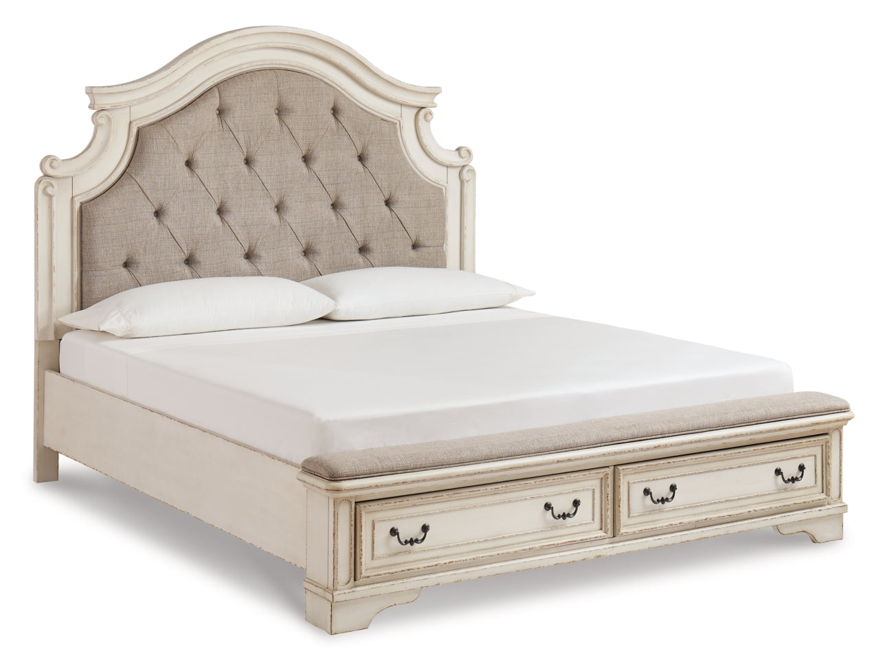 Realyn Queen Upholstered Bed with Mirrored Dresser - furniture place usa
