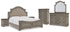 Lodenbay California King Panel Bed with Mirrored Dresser, Chest and 2 Nightstands - furniture place usa