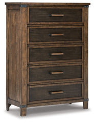 Wyattfield Queen Panel Bed with Storage with Mirrored Dresser, Chest and 2 Nightstands - furniture place usa