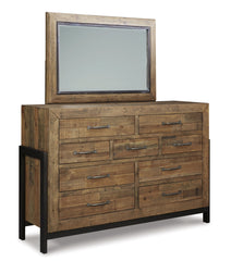 Sommerford Queen Panel Bed with Mirrored Dresser and Chest - furniture place usa
