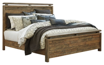 Sommerford Queen Panel Bed with Mirrored Dresser and Chest - furniture place usa