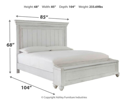 Kanwyn King Panel Bed with Storage with Mirrored Dresser - furniture place usa
