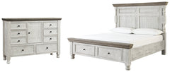 Havalance Queen Poster Bed with 2 Storage Drawers with Dresser - furniture place usa