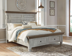 Havalance Queen Poster Bed with 2 Storage Drawers with Dresser - furniture place usa