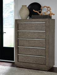 Anibecca Queen Upholstered Panel Bed with Mirrored Dresser, Chest and 2 Nightstands - furniture place usa