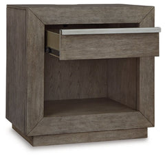 Anibecca Queen Upholstered Panel Bed with Mirrored Dresser, Chest and 2 Nightstands - furniture place usa