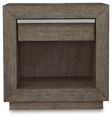 Anibecca Queen Upholstered Panel Bed with Mirrored Dresser, Chest and 2 Nightstands - furniture place usa