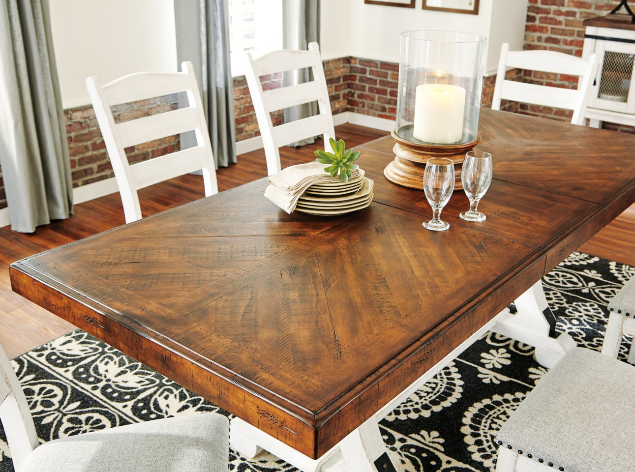 Valebeck Dining Table and 8 Chairs - furniture place usa
