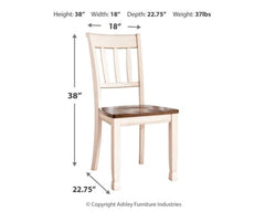 Whitesburg Dining Table and 4 Chairs and Bench - furniture place usa