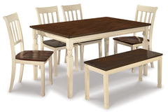 Whitesburg Dining Table and 4 Chairs and Bench - furniture place usa